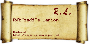 Rózsás Larion névjegykártya